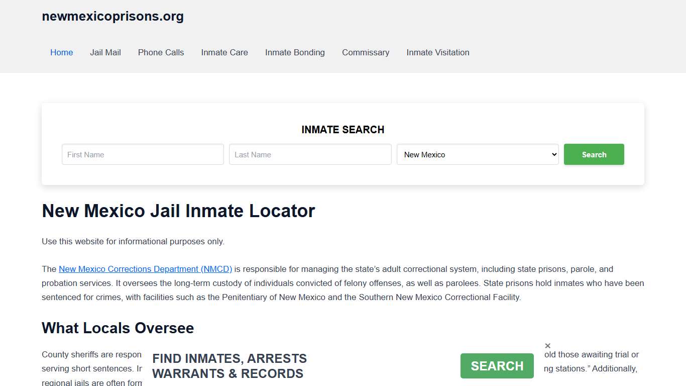 New Mexico Jail Inmate Search - NM DOC Prison Locator